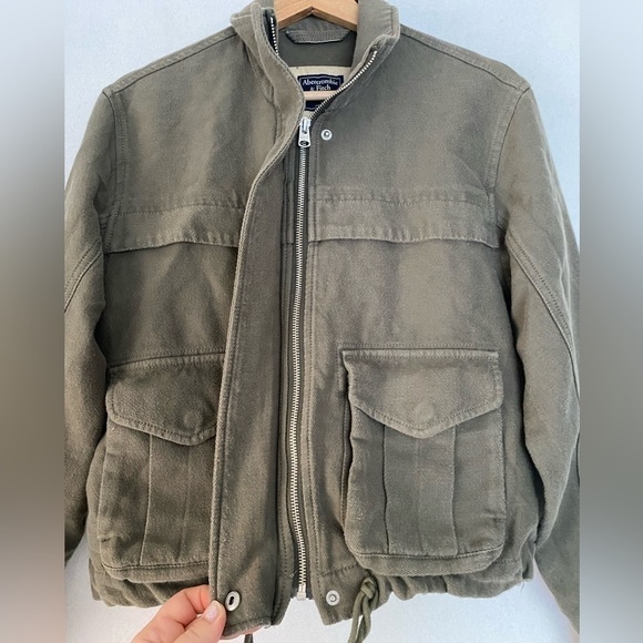 ABERCROMBIE & FITCH GREEN ARMY UTILITY JACKET WOMENS SIZE SMALL - Picture 3 of 10